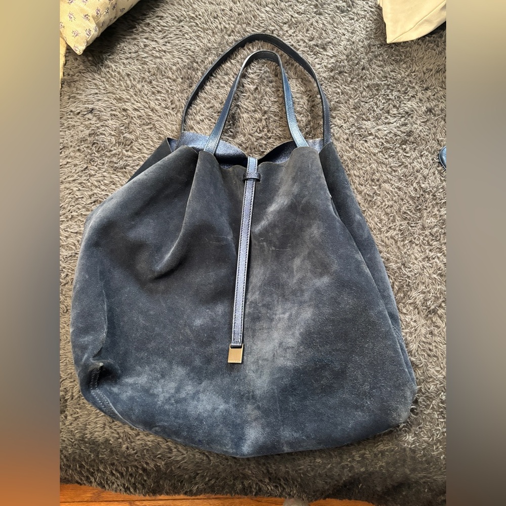 Tiffany & Co reversible blue suede tote